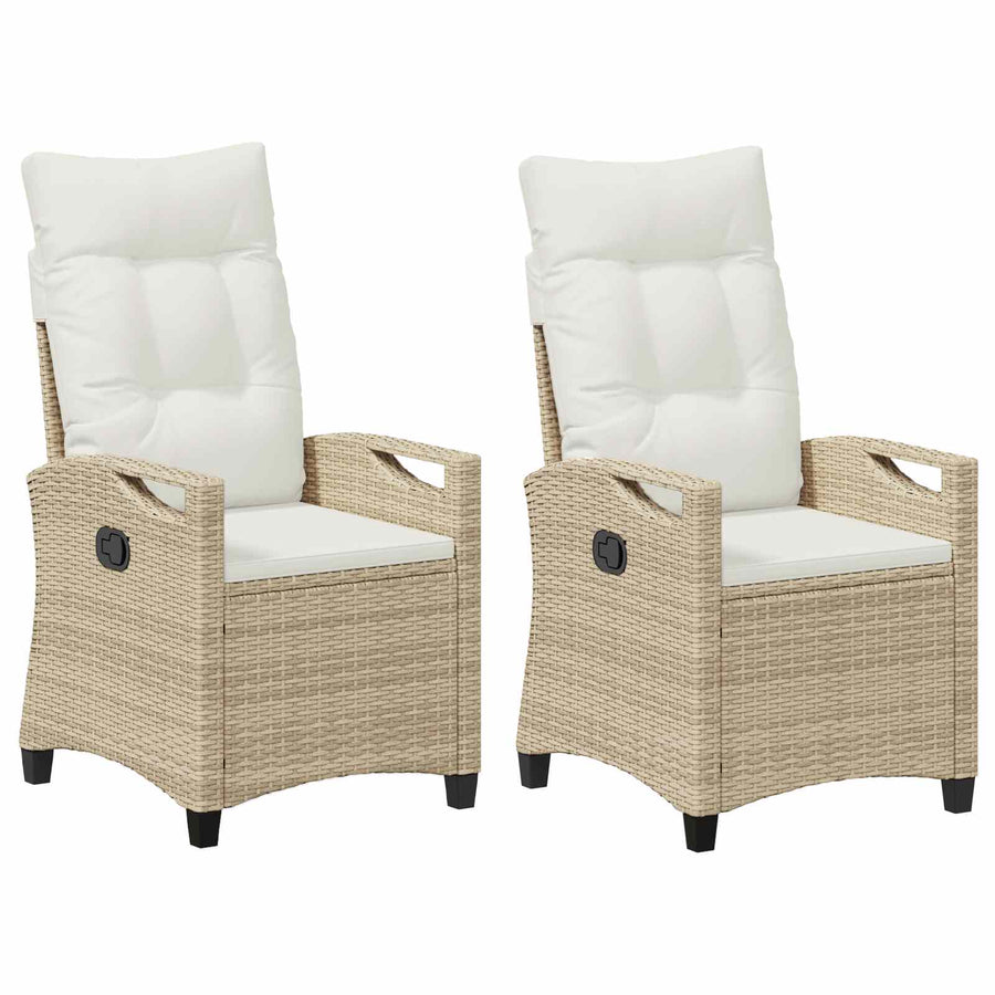 Tuinstoel 2 pcs Beige en Crème 56 x 60 x 112 cm