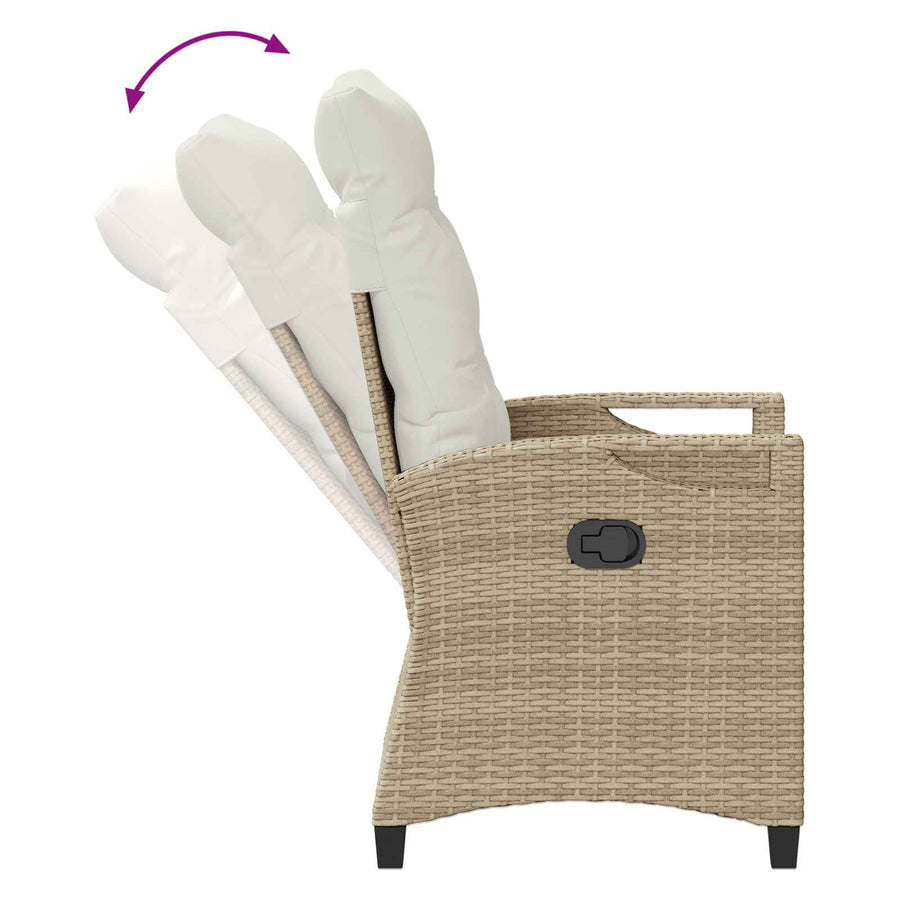 Tuinstoel 2 pcs Beige en Crème 56 x 60 x 112 cm