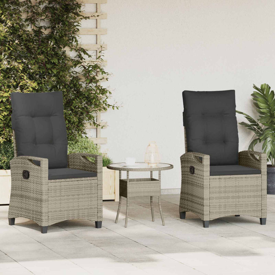 Tuinstoel 2 pcs Licht Grijs en Donker Grijs 56 x 60 x 112 cm