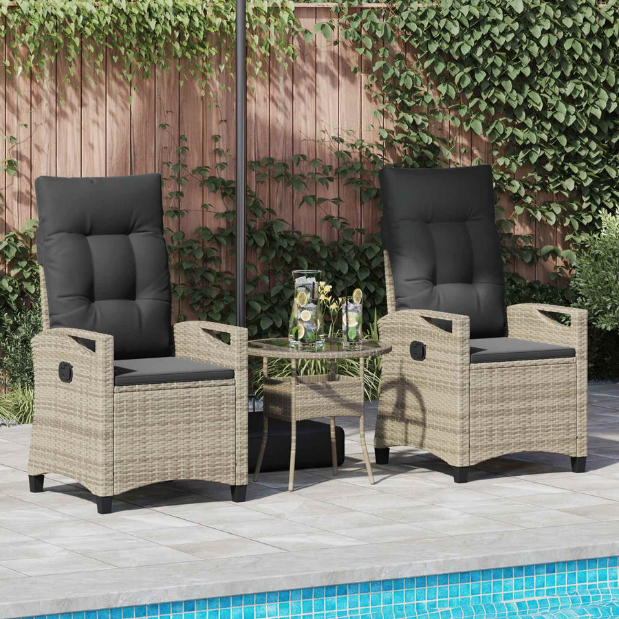 Tuinstoel 2 pcs Licht Grijs en Donker Grijs 56 x 60 x 112 cm