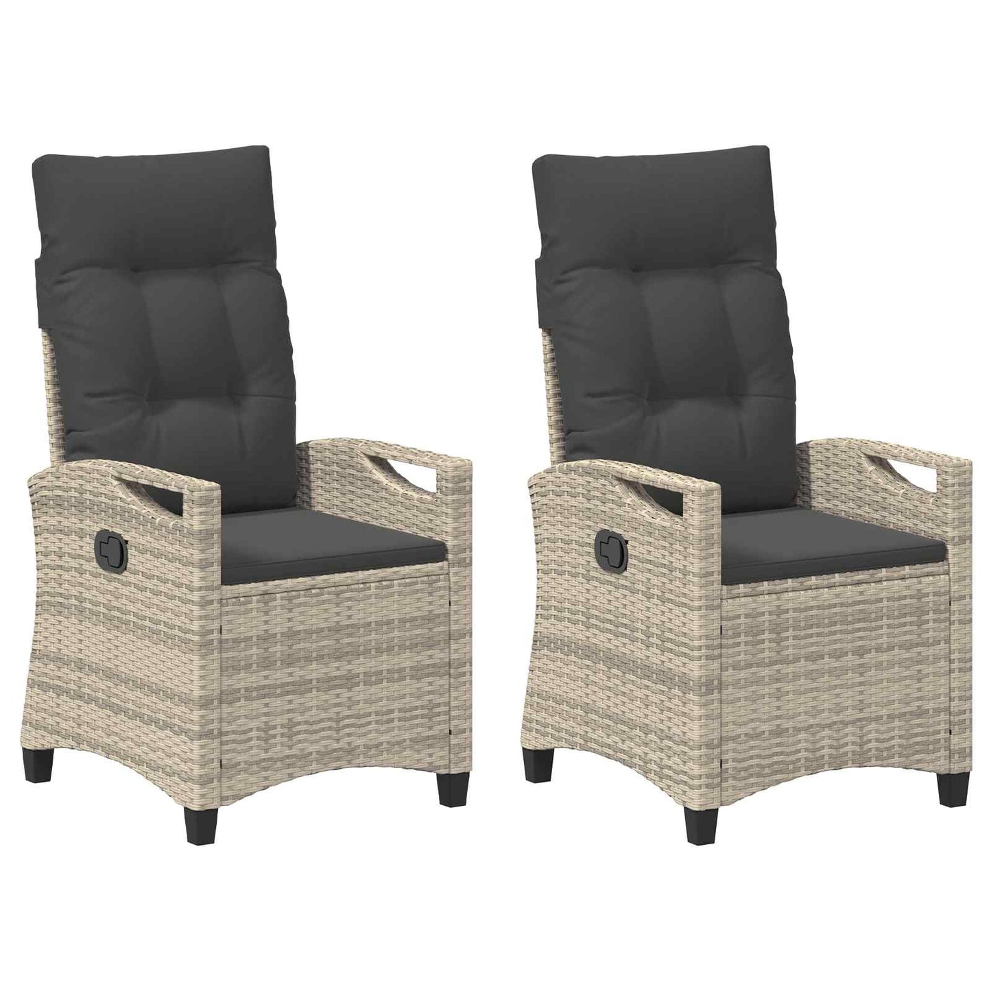 Tuinstoel 2 pcs Licht Grijs en Donker Grijs 56 x 60 x 112 cm