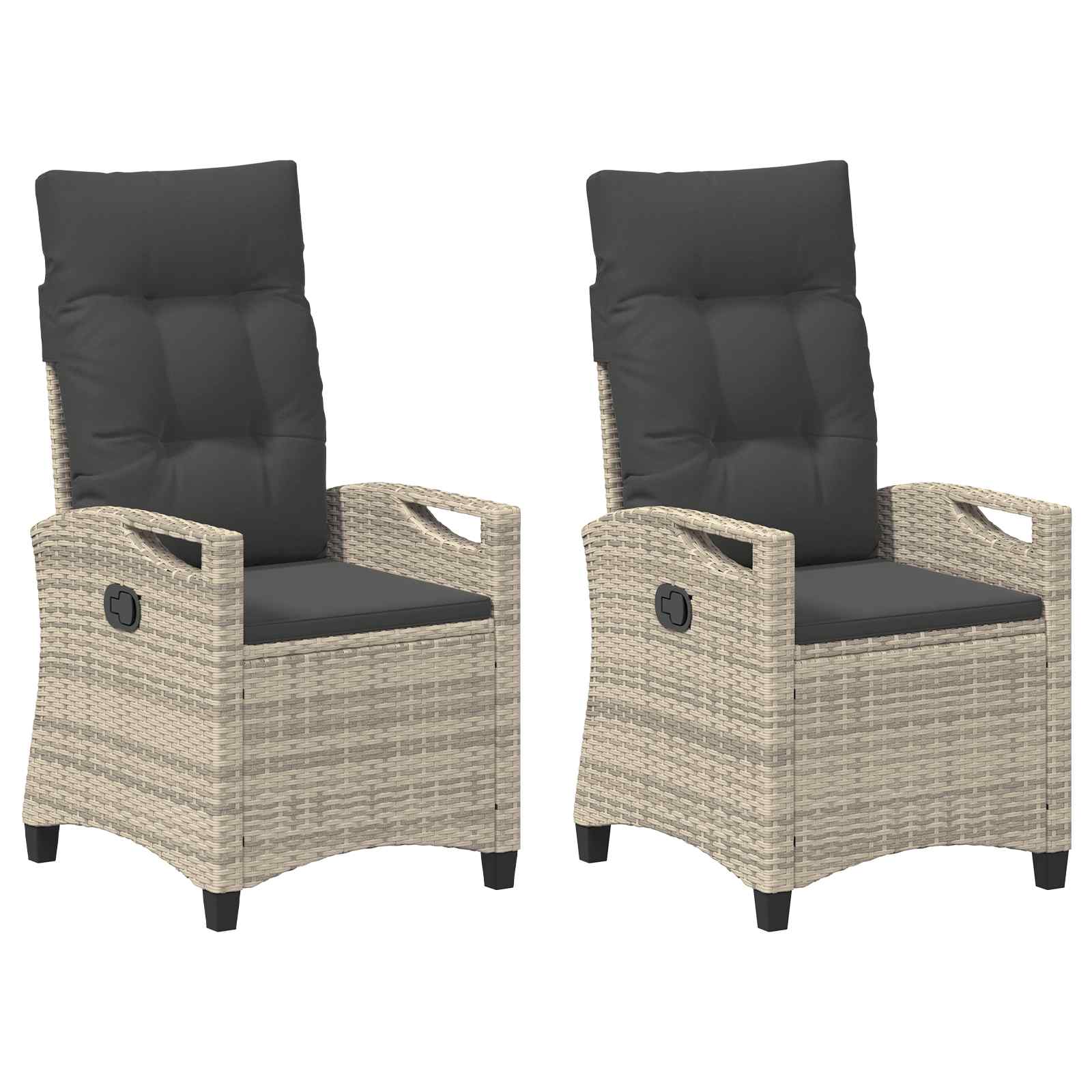 Tuinstoel 2 pcs Licht Grijs en Donker Grijs 56 x 60 x 112 cm