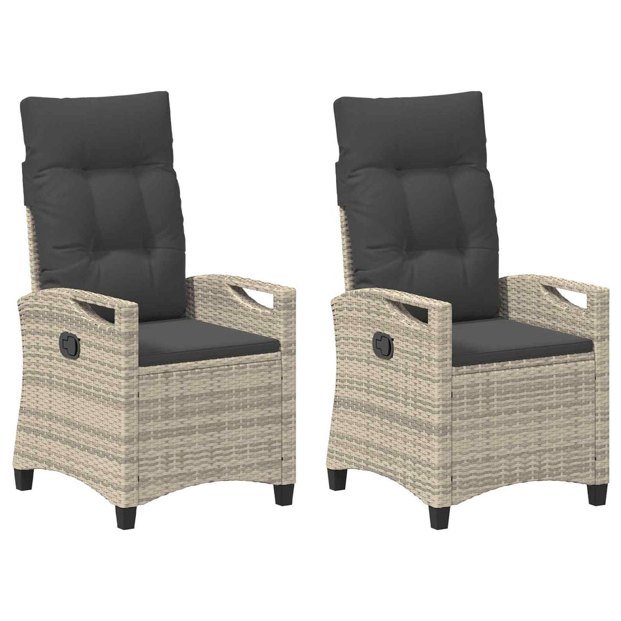 Tuinstoel 2 pcs Licht Grijs en Donker Grijs 56 x 60 x 112 cm
