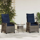 Garden chair 2 pcs grey and navy blue 56 x 60 x 112 cm