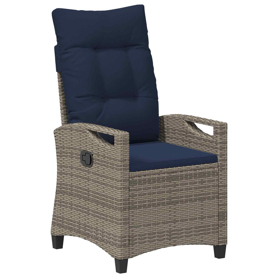 Tuinstoel 2 pcs grijs en marineblauw 56 x 60 x 112 cm