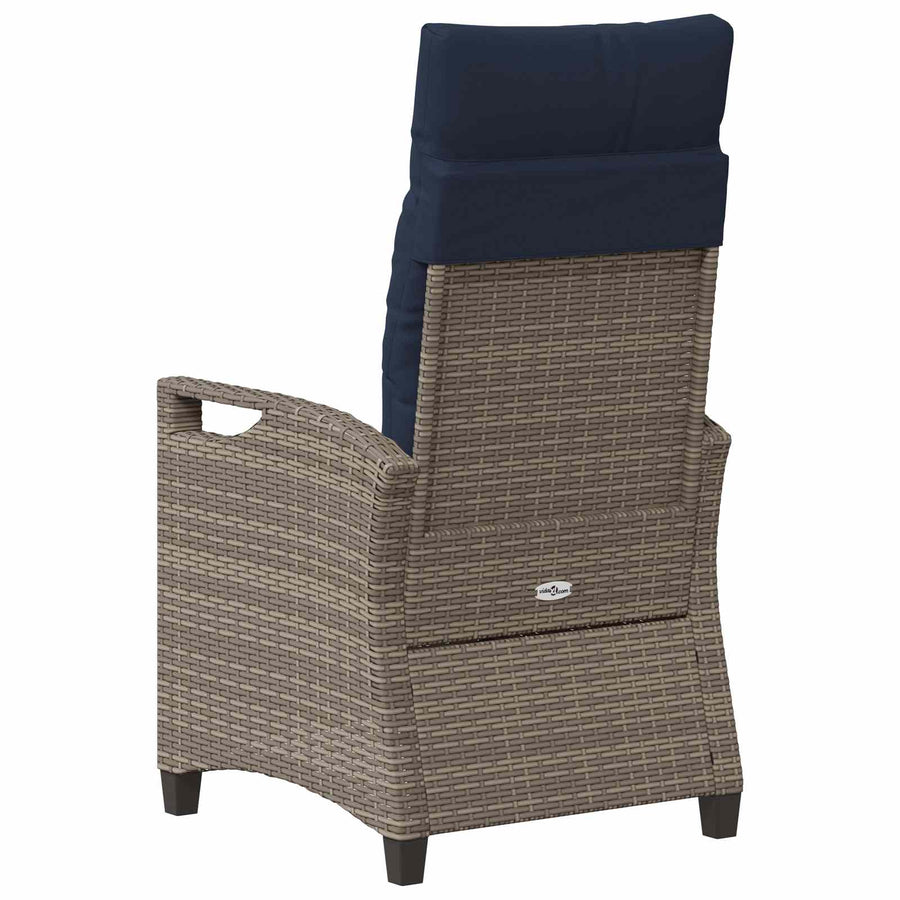 Tuinstoel 2 pcs grijs en marineblauw 56 x 60 x 112 cm