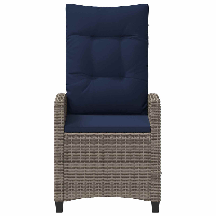 Tuinstoel 2 pcs grijs en marineblauw 56 x 60 x 112 cm