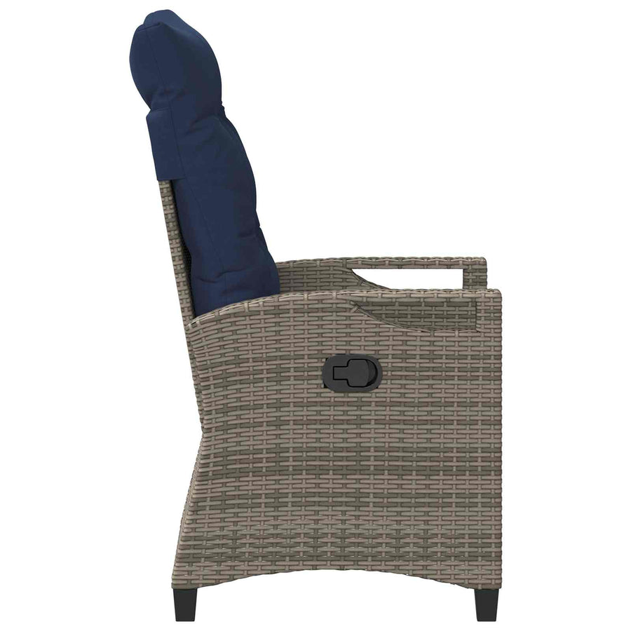 Tuinstoel 2 pcs grijs en marineblauw 56 x 60 x 112 cm