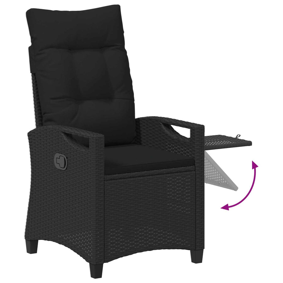 Recliner Tuinstoelen Zwart 56 x 60 x 112 cm Staal en Polyester