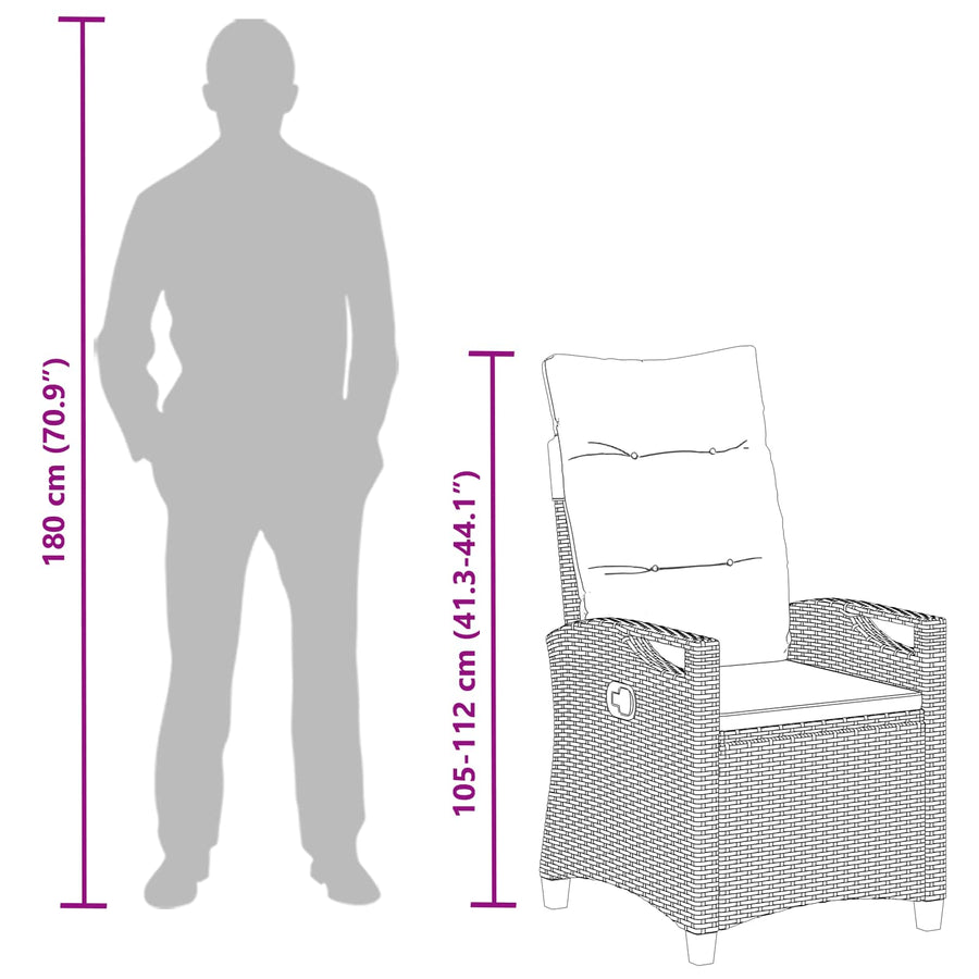Recliner Tuinstoelen 56 x 60 x 112 cm staal