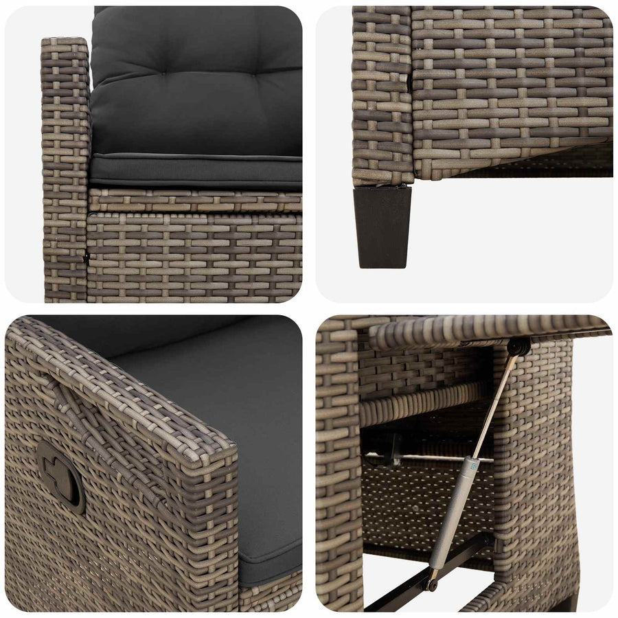 Recliner Tuinstoelen 56 x 60 x 112 cm staal