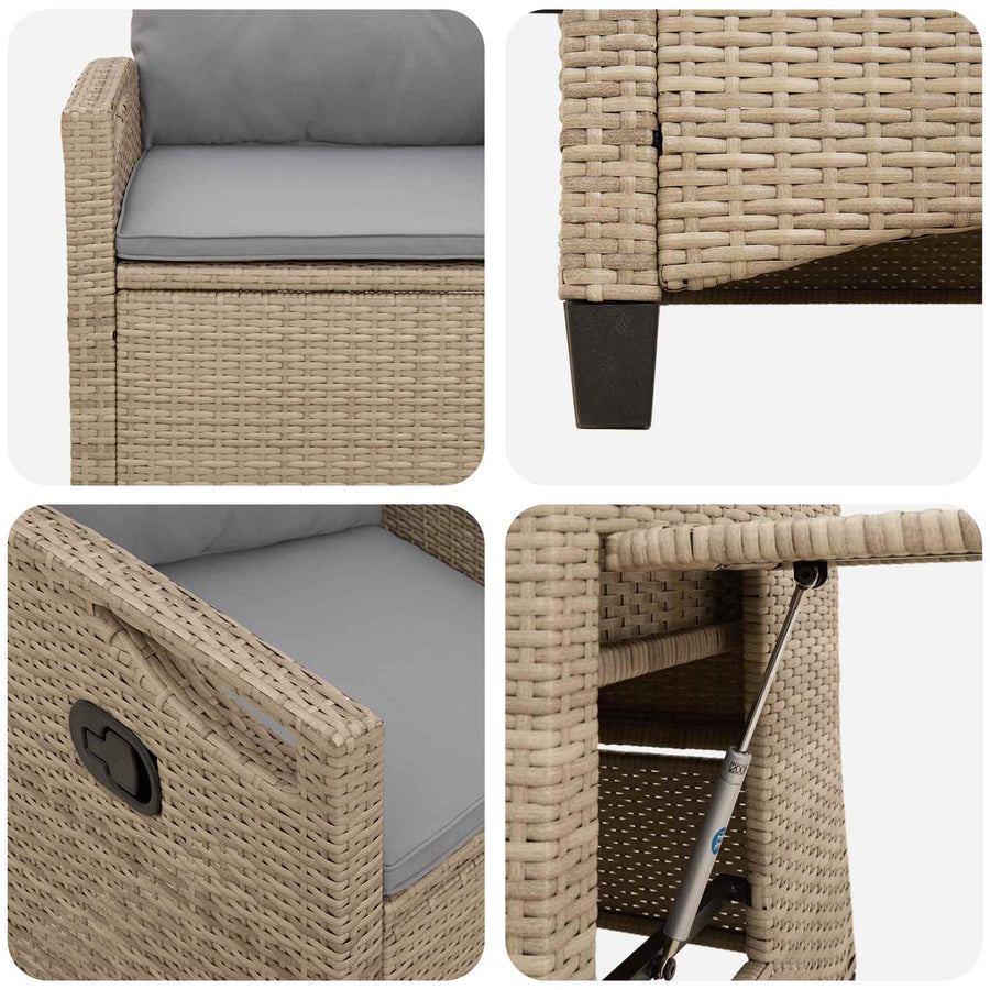 Recliner Tuinstoelen 56 x 60 x 112 cm staal