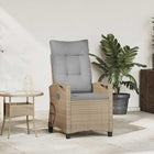 Adjustable Garden Chair Beige and Light Grey 56 x 60 x 112 cm