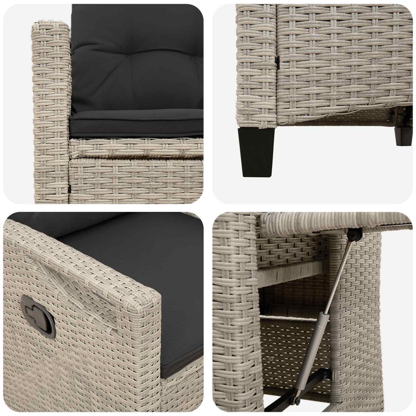 Recliner Tuinstoelen 56 x 60 x 112 cm staal