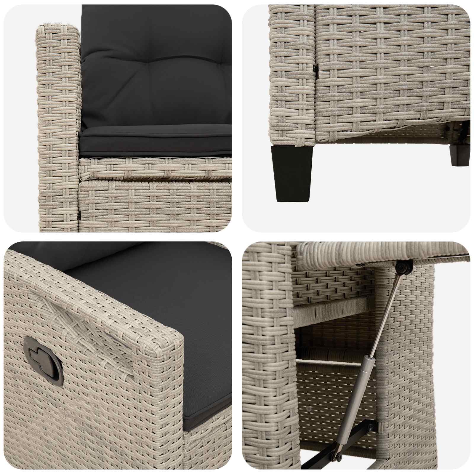 Recliner Tuinstoelen 56 x 60 x 112 cm staal
