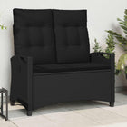 Garden Bench with Cushion Black 105 x 60 x 112 cm Steel and Polyester