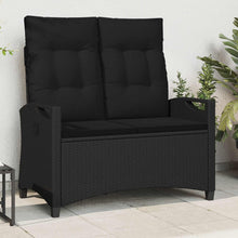 Tuinbank met kussen Zwart 105 x 60 x 112 cm Staal en Polyester