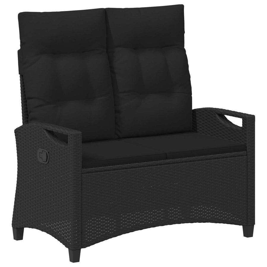 Tuinbank met kussen Zwart 105 x 60 x 112 cm Staal en Polyester
