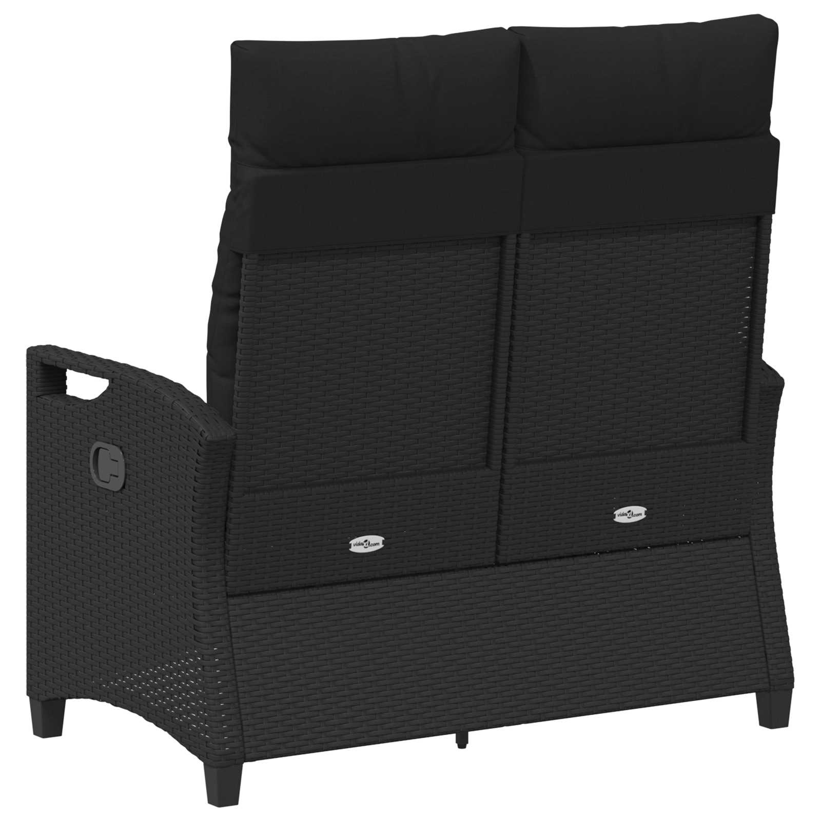 Tuinbank met kussen Zwart 105 x 60 x 112 cm Staal en Polyester