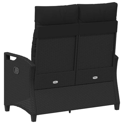 Tuinbank met kussen Zwart 105 x 60 x 112 cm Staal en Polyester