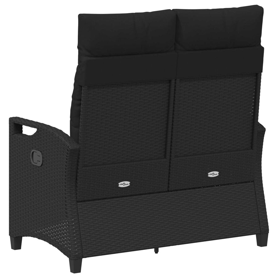 Tuinbank met kussen Zwart 105 x 60 x 112 cm Staal en Polyester