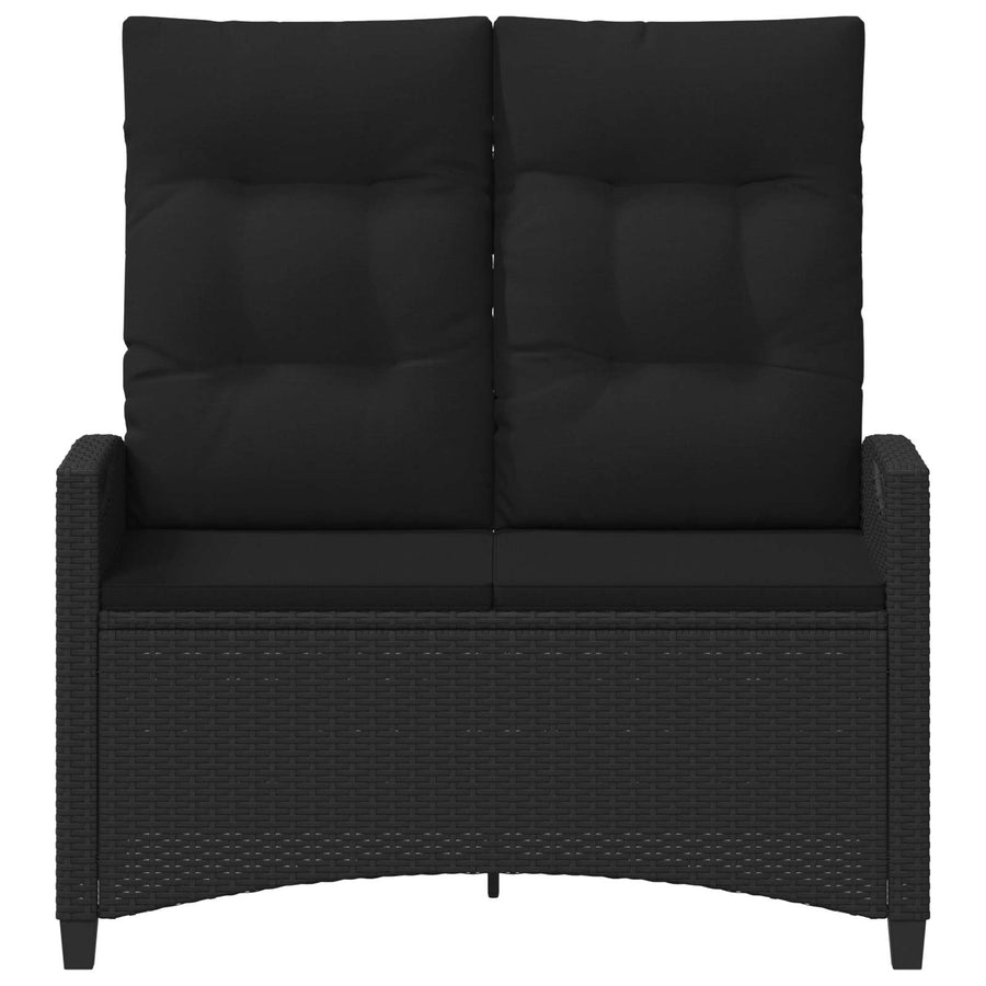 Tuinbank met kussen Zwart 105 x 60 x 112 cm Staal en Polyester