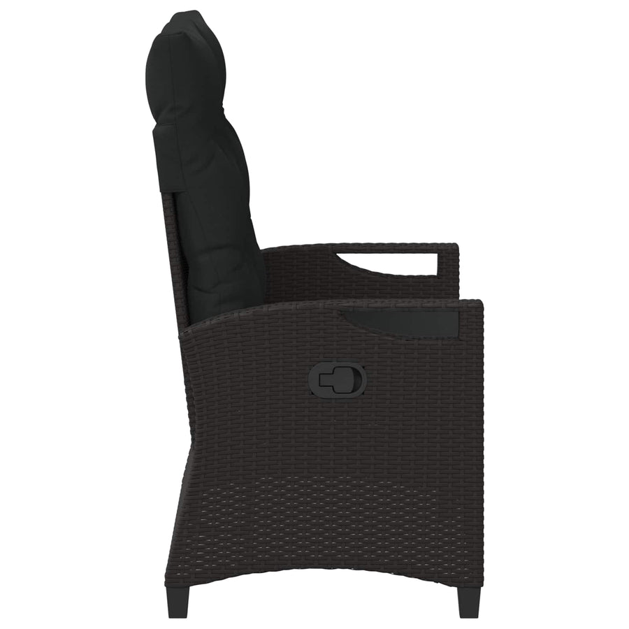Tuinbank met kussen Zwart 105 x 60 x 112 cm Staal en Polyester