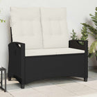 Garden Bench Black and Cream 105 x 60 x 112 cm Steel and Polyester