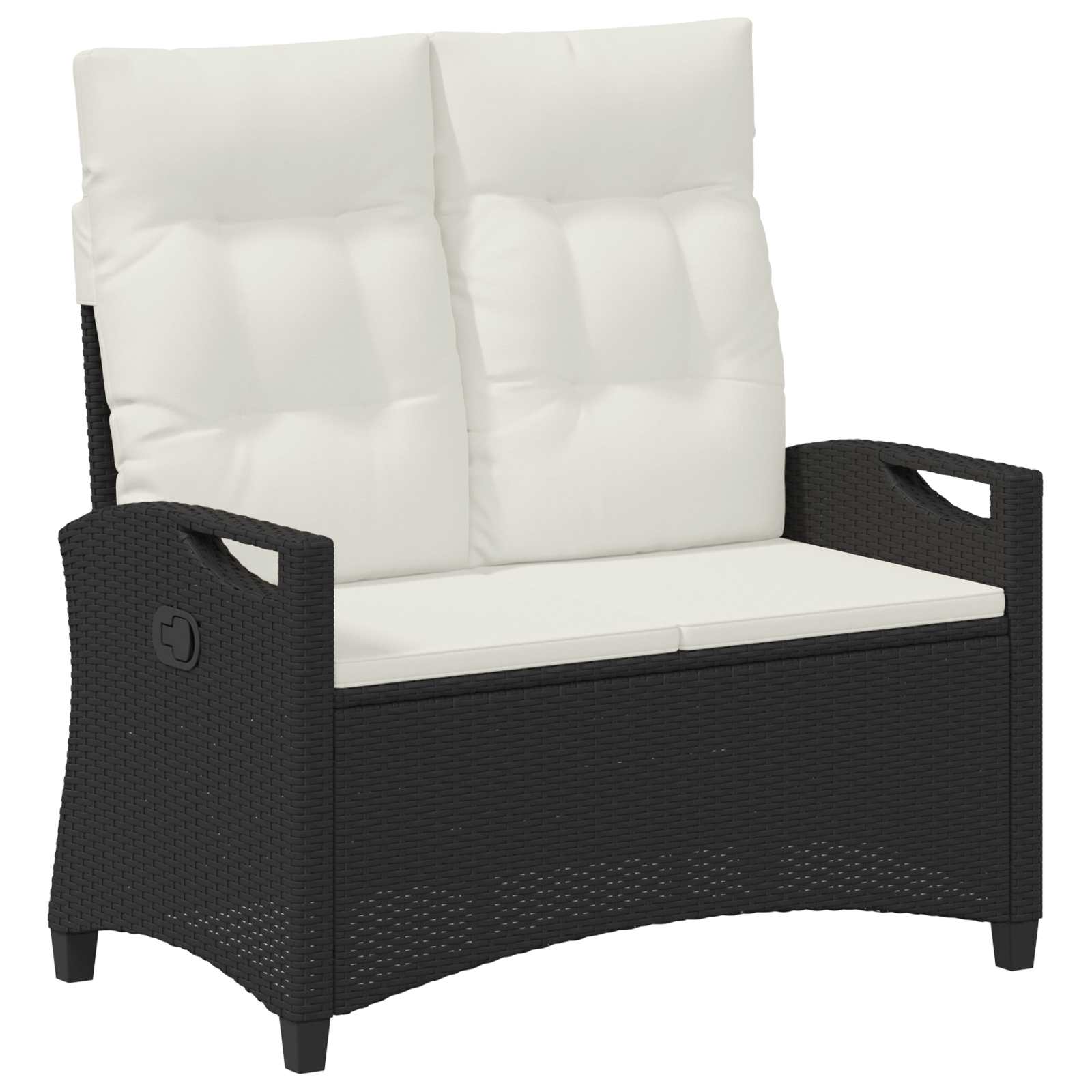 Tuinbank Zwart en Crème 105 x 60 x 112 cm Staal en Polyester