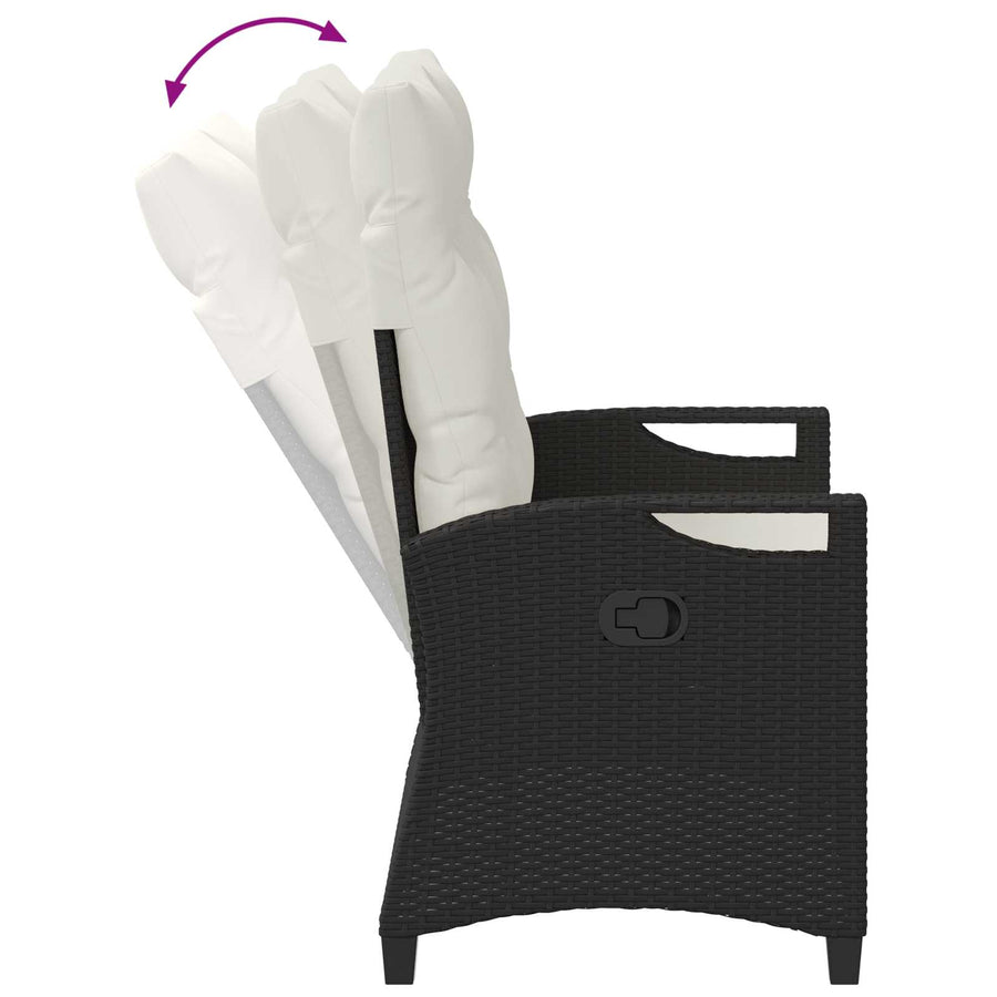 Tuinbank Zwart en Crème 105 x 60 x 112 cm Staal en Polyester