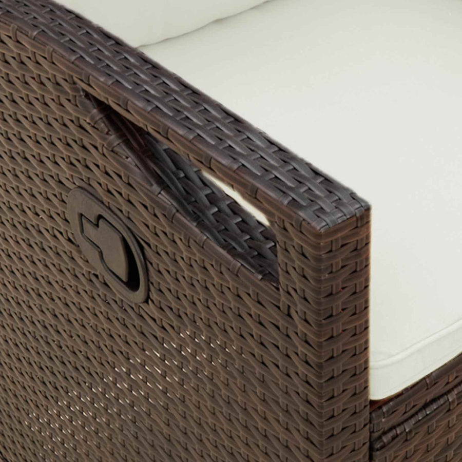 Tuinbank Bruin en Crème 105 x 60 x 112 cm Staal en Polyester