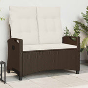 Tuinbank 105x60x112 cm staal polyester bruin crème