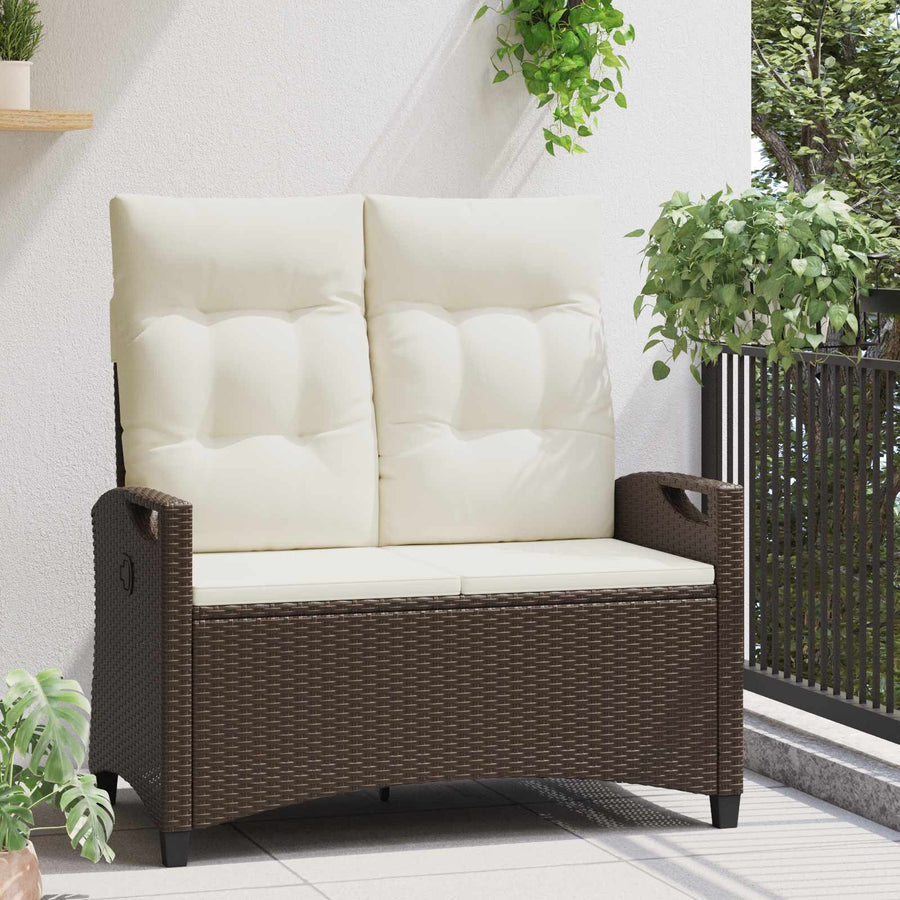 Tuinbank Bruin en Crème 105 x 60 x 112 cm Staal en Polyester