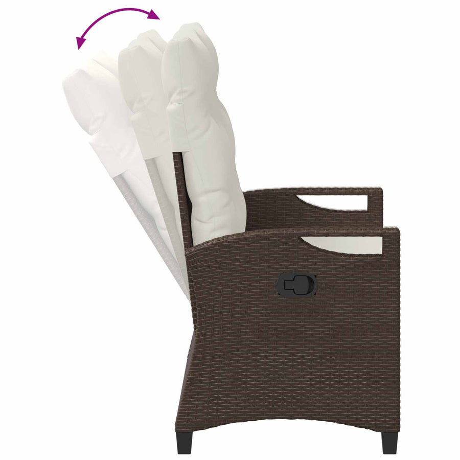 Tuinbank Bruin en Crème 105 x 60 x 112 cm Staal en Polyester