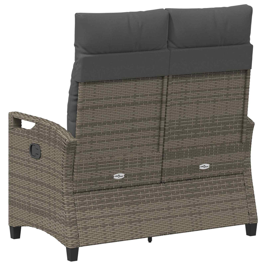 Tuinbank met kussen Grijs en Donkergrijs 105 x 60 x 112 cm