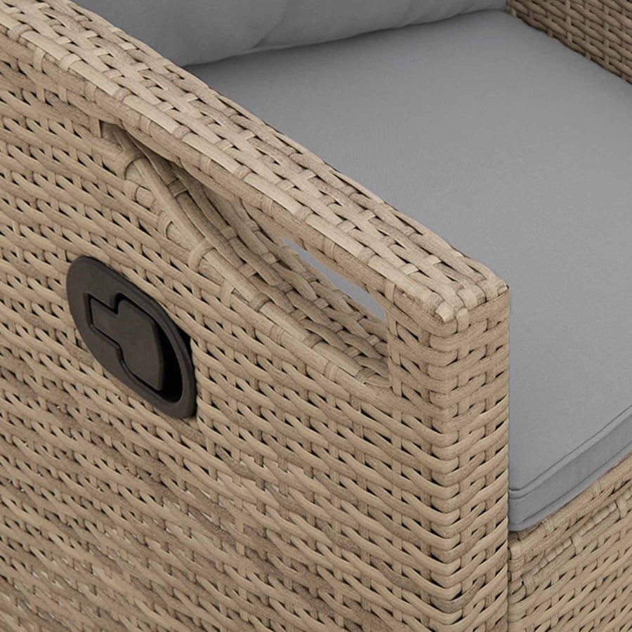 Tuinbank met kussen Beige en Licht Grijs 105 x 60 x 112 cm