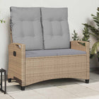 Garden Bench with Cushion Beige and Light Grey 105 x 60 x 112 cm