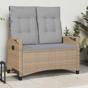 Tuinbank 105x60x112 cm beige lichtgrijs met kussen