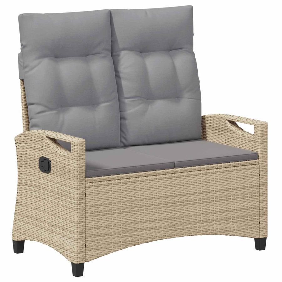 Tuinbank met kussen Beige en Licht Grijs 105 x 60 x 112 cm