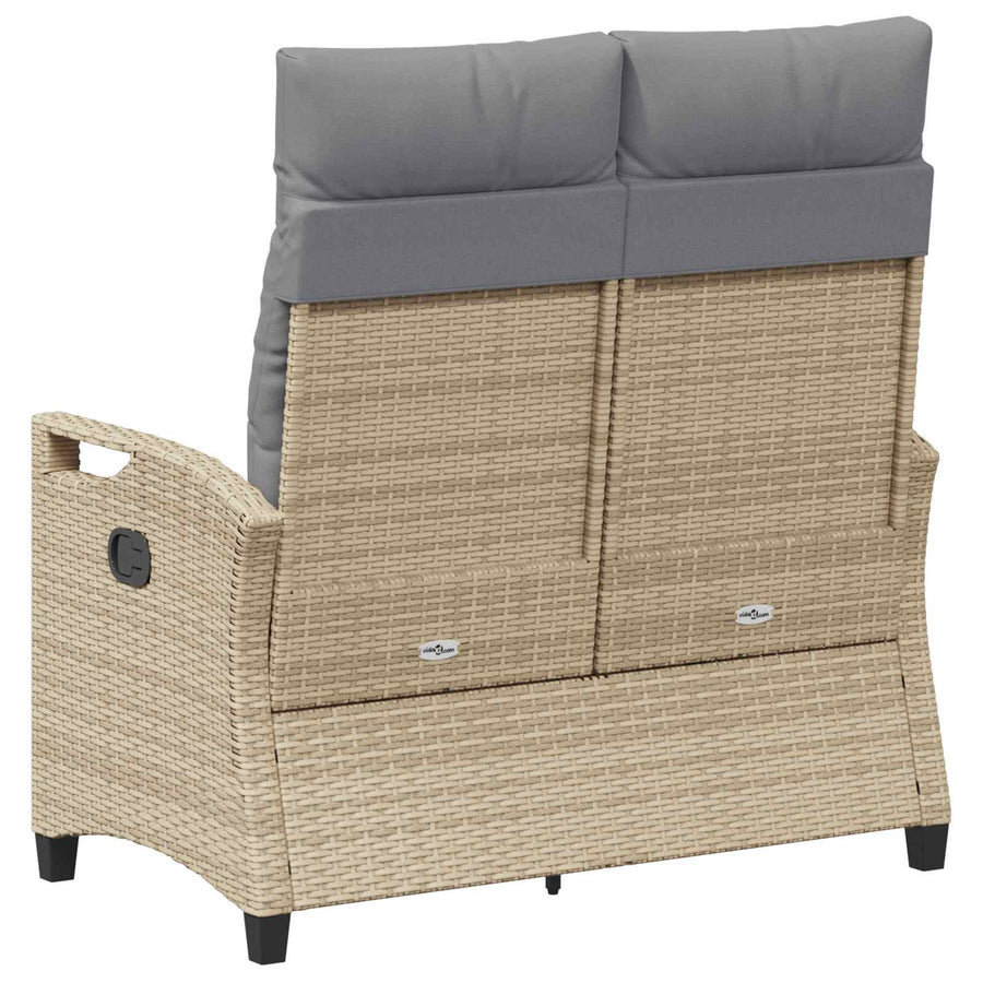Tuinbank met kussen Beige en Licht Grijs 105 x 60 x 112 cm