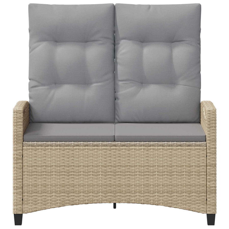 Tuinbank met kussen Beige en Licht Grijs 105 x 60 x 112 cm