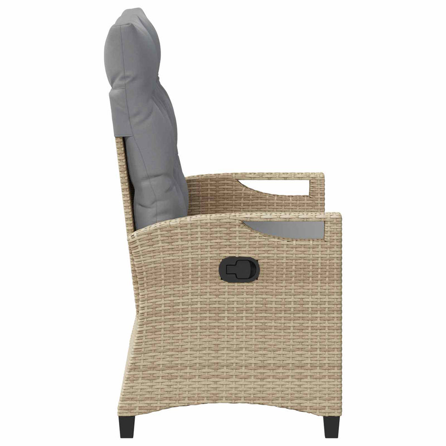 Tuinbank met kussen Beige en Licht Grijs 105 x 60 x 112 cm