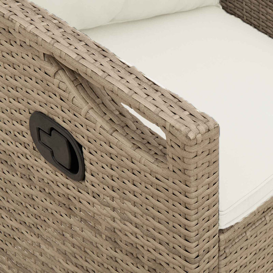 Tuinbank Beige en Crème 105 x 60 x 112 cm Staal en Polyester