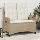 Garden Bench Beige and Cream 105 x 60 x 112 cm Steel and Polyester