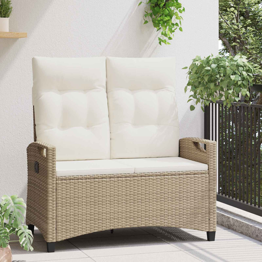 Tuinbank Beige en Crème 105 x 60 x 112 cm Staal en Polyester