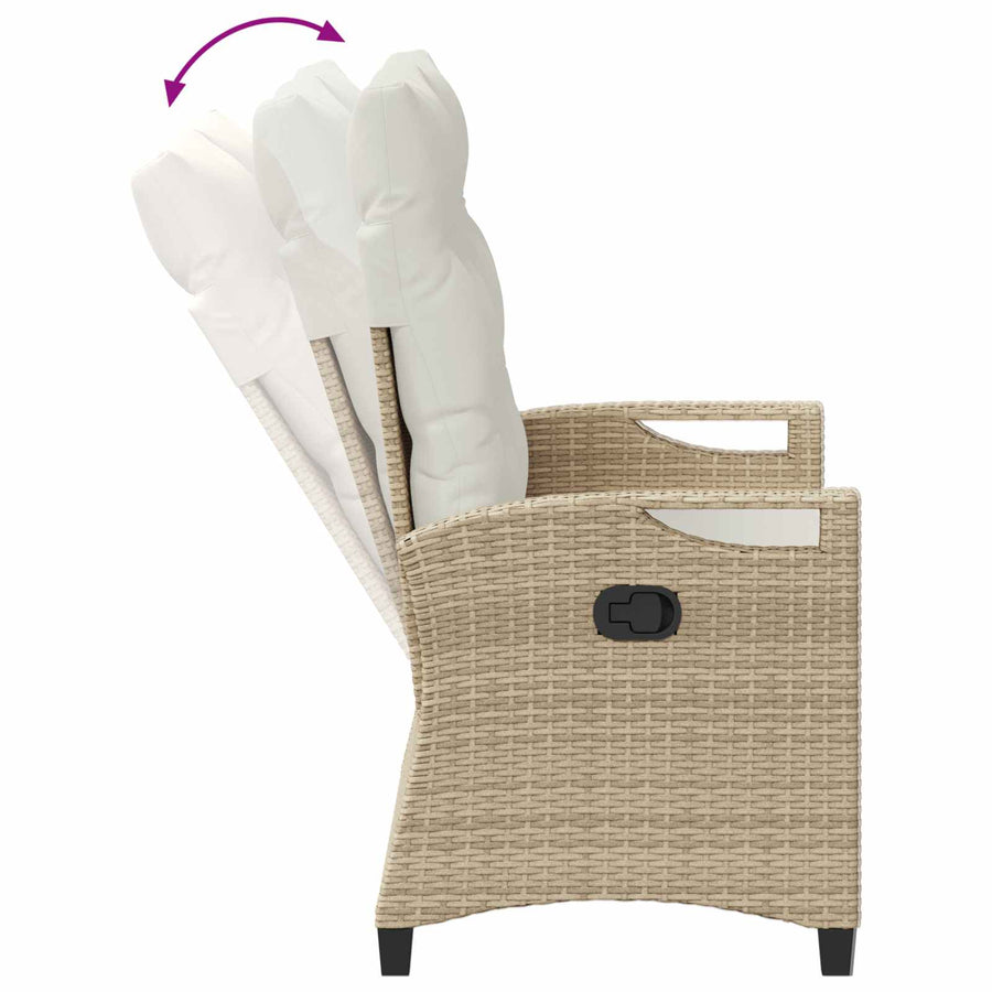 Tuinbank Beige en Crème 105 x 60 x 112 cm Staal en Polyester
