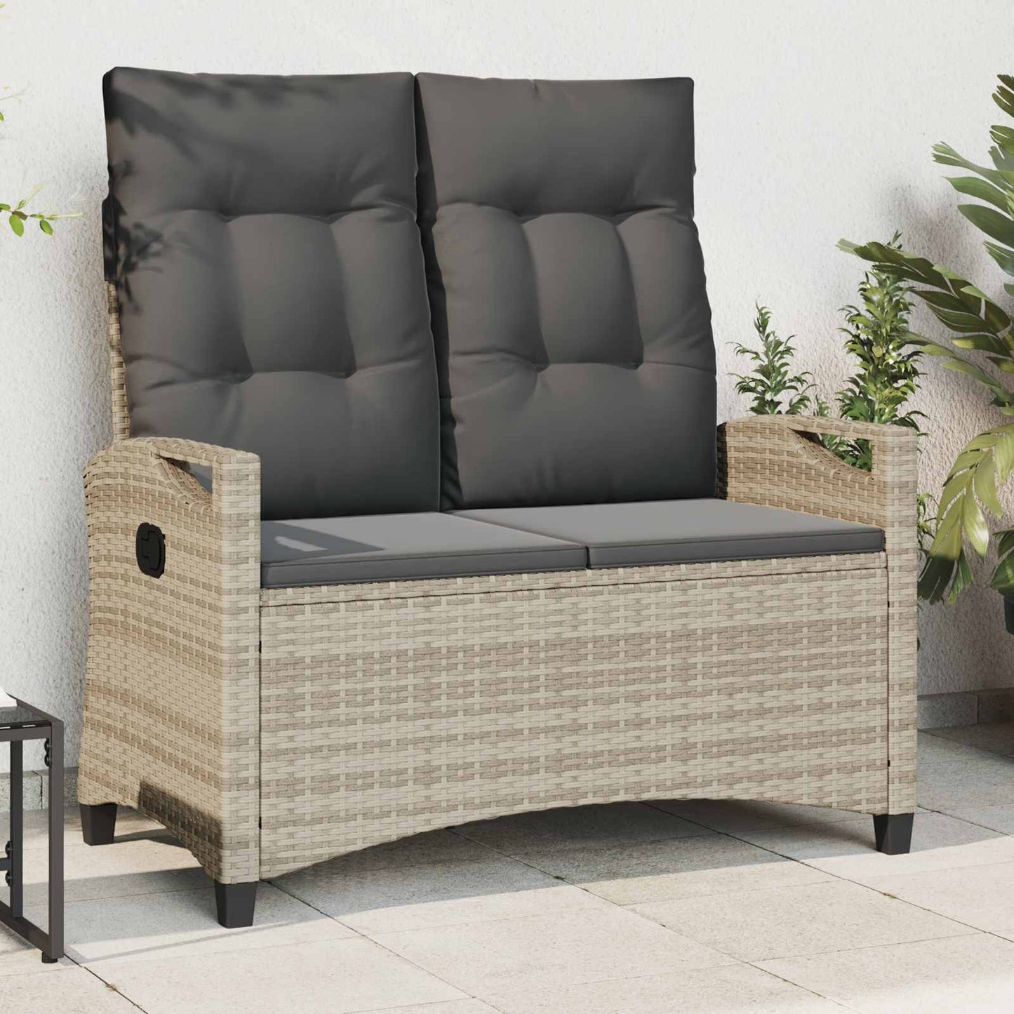 Tuinbank met kussen 105 x 60 x 112 cm staal