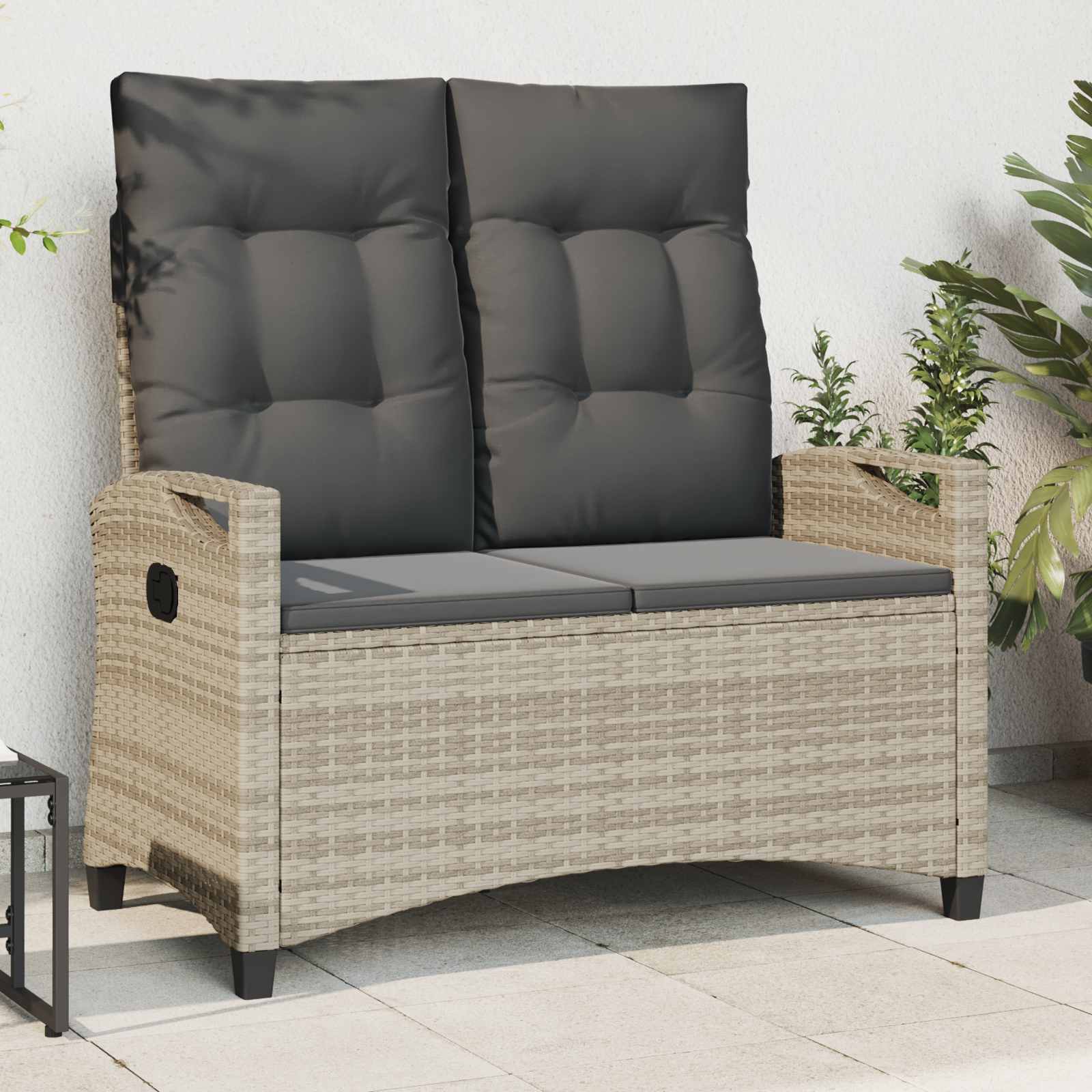Tuinbank met kussen 105 x 60 x 112 cm staal
