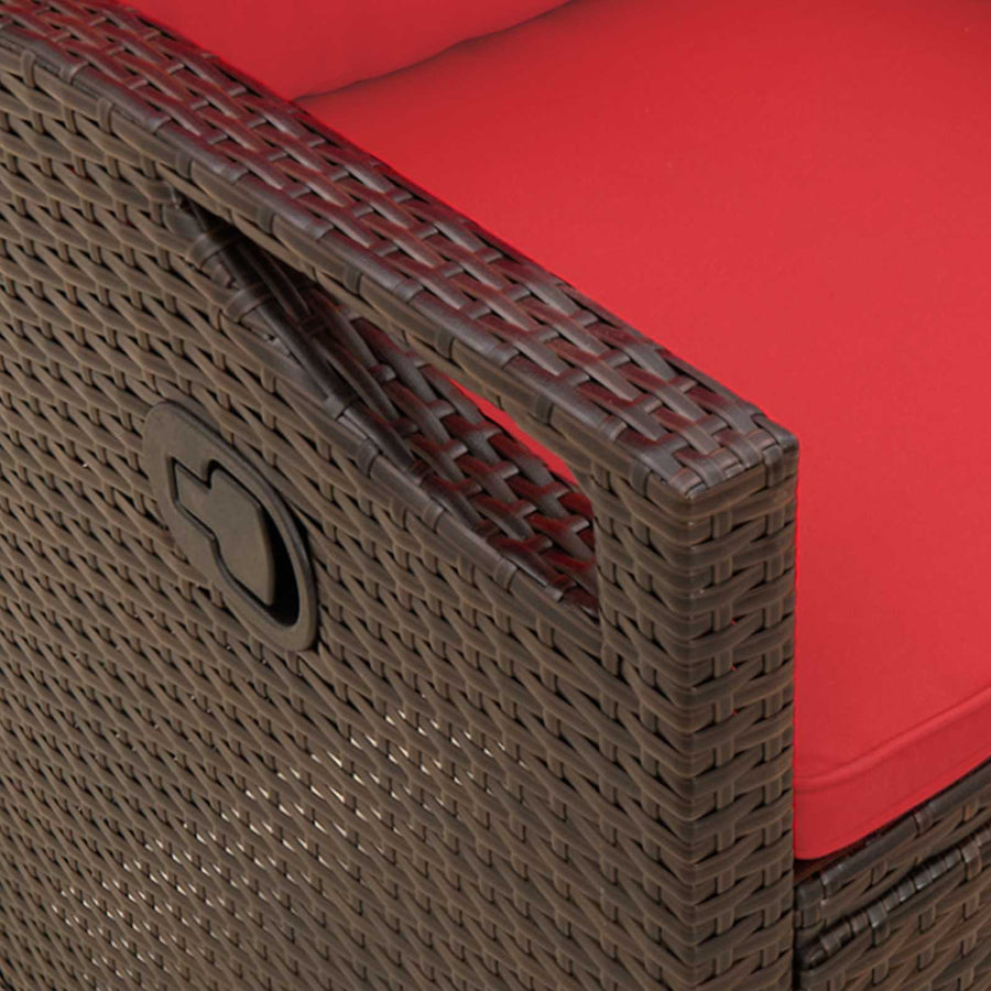 Tuinbank Bruin en Rood 105 x 60 x 112 cm Staal en Polyester