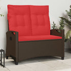 Garden Bench Brown and Red 105 x 60 x 112 cm Steel and Polyester